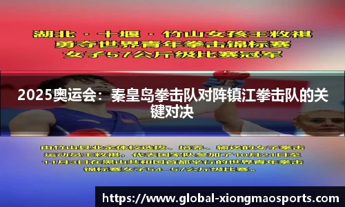 2025奥运会：秦皇岛拳击队对阵镇江拳击队的关键对决